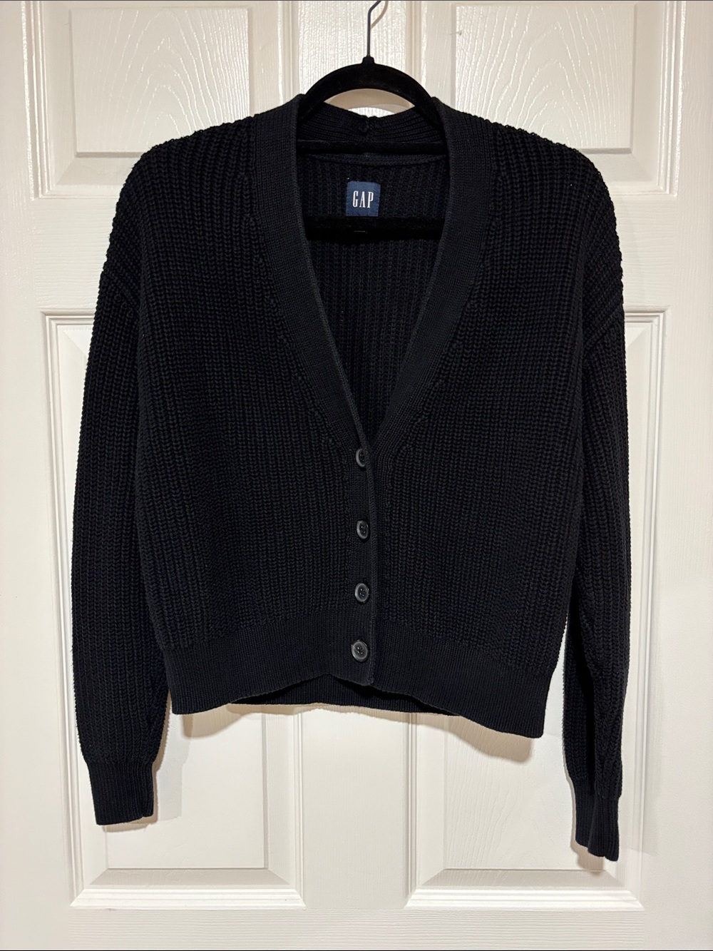 GAP Black Knit Button Front Cardigan Size XS